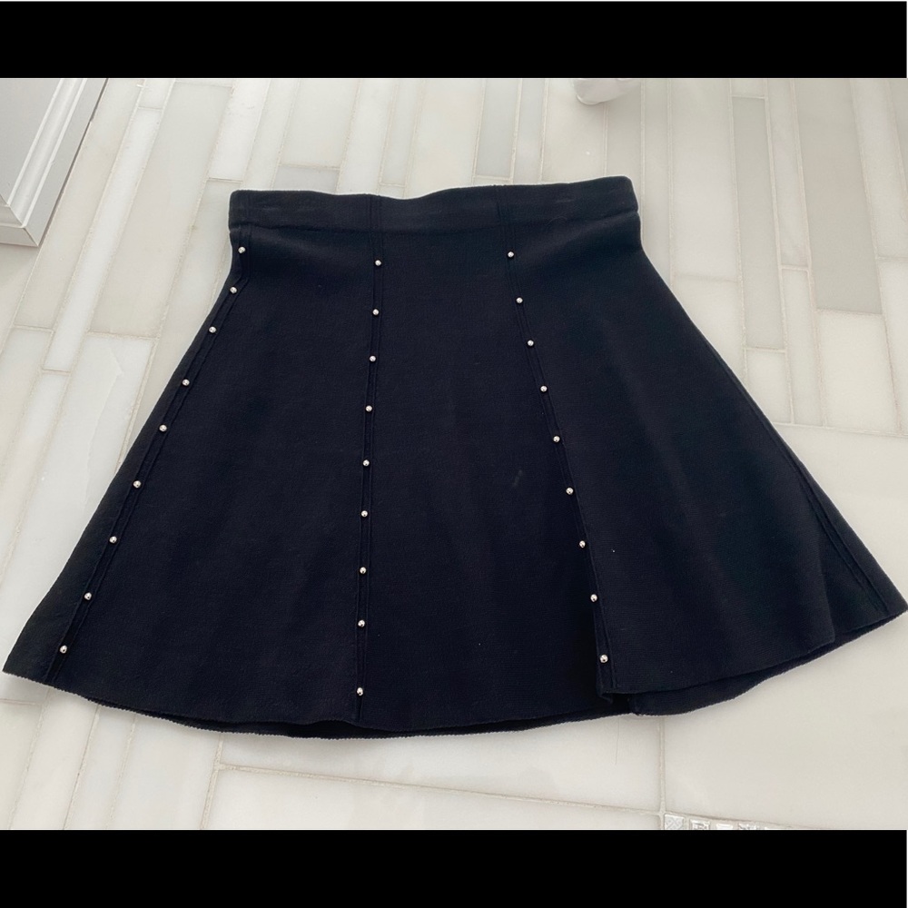 Lush Black Skirt with Silver Detailing